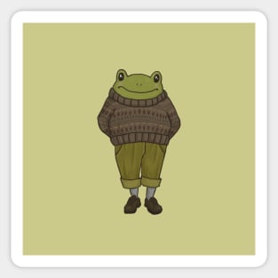 Funny Fashionable Frog Dad Sporting a Cool Sweater Sticker